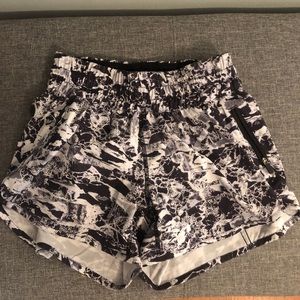 Black and white lulu shorts